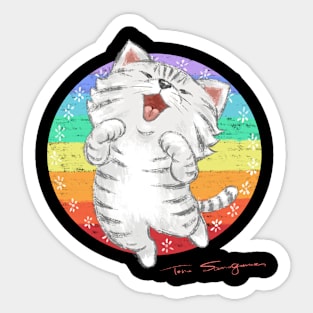 mewling kitty cat Sticker